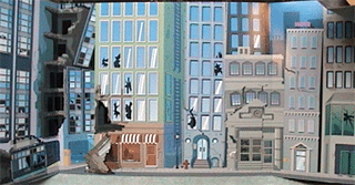 Paper Part for Set 1349 - Cardboard Backdrop with Destroyed City Street Pattern