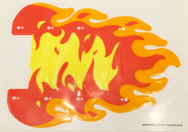 Plastic Part for Set 60339 - Fire with Yellow, Red and Orange Flames Pattern