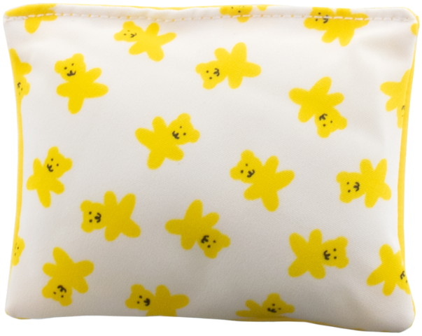 Duplo, Doll Cloth Pillow with White and Yellow Sides with Yellow Teddy Bears on Front Pattern