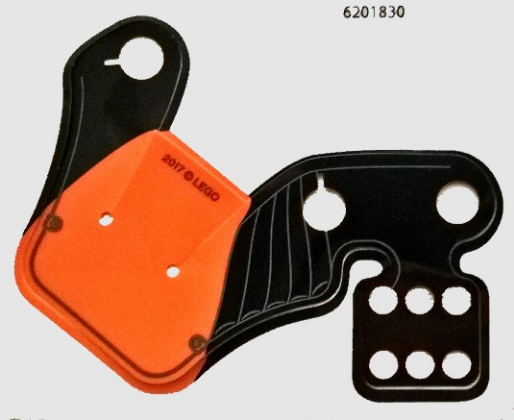 Plastic Pauldron with 3 Large Holes and 6 Small Holes and Black and Orange SW Stormtrooper Commander Pattern