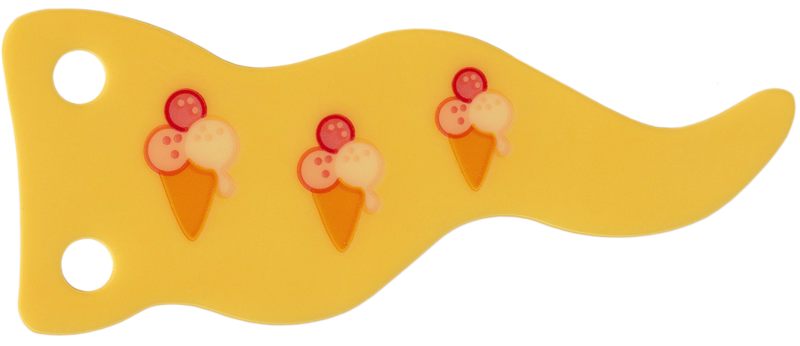 Plastic Part for Set  3116 - Yellow Pennant Flag with Ice Cream Cones Pattern