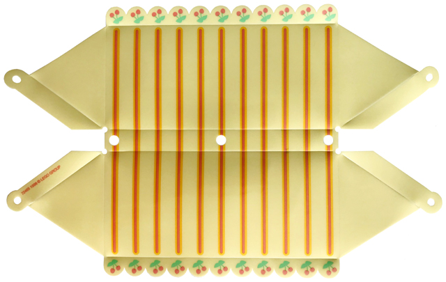 Plastic Part for Set  3117 - Light Yellow Roof with Scalloped Edges with Stripes and Cherries Pattern