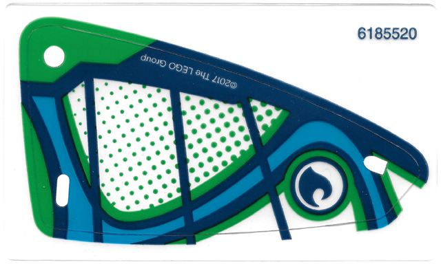 Plastic Triangle 6 x 12 Sail with Dark Blue Wave in Circle and Dark Azure, Dark Blue and Green Markings Pattern