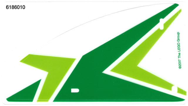 Plastic Triangle 10 x 19 Sail with Green and Lime Chevrons Pattern