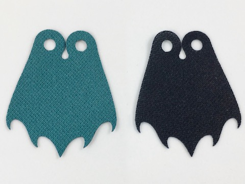 Mini Doll, Cape Cloth, 5 Curly Points, One Side Black, One Side Dark Turquoise