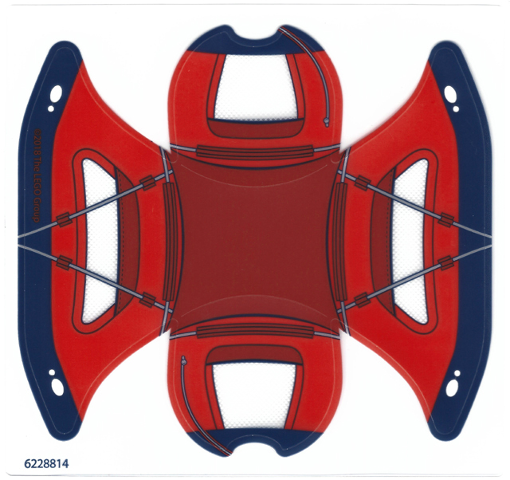 Plastic Tent Small with Red and Dark Blue Pattern