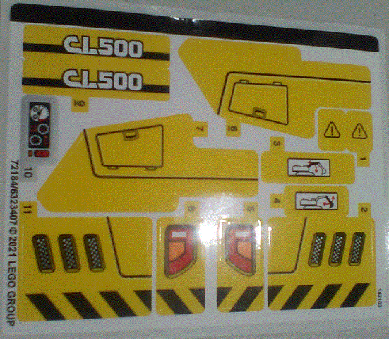 Sticker Sheet for Set 42121 - (72184/6323407)