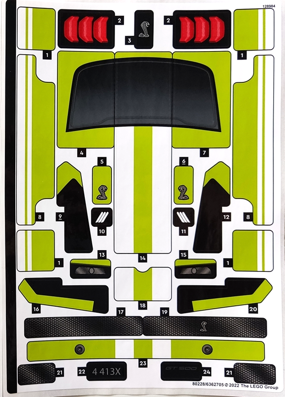 Sticker Sheet for Set 42138 - Color Corrected Lime Version - (80228/6362705)