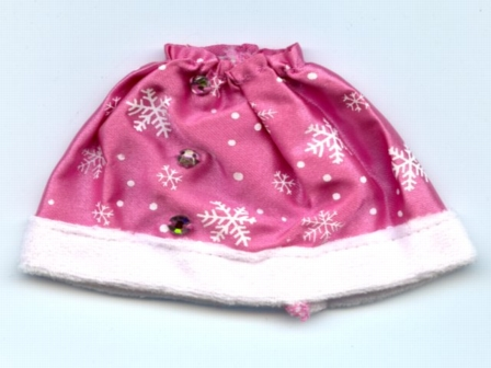 Belville, Clothes Skirt Long with 3 Jewels, White Hem and Snowflakes Pattern