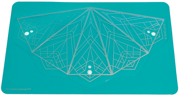 Plastic Part for Set 43224 - Dark Turquoise Conical Roof with Silver Geometric Triangles Pattern