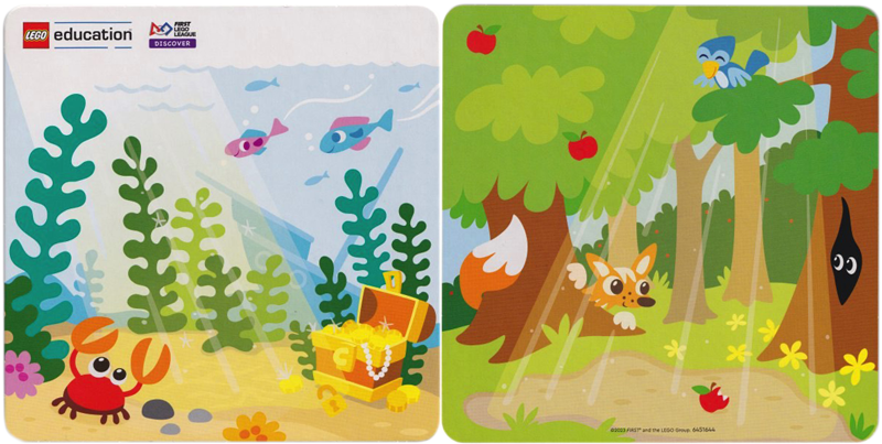 Paper Cardboard Backdrop for Set 45825, Ocean Scene / Forest Scene Pattern