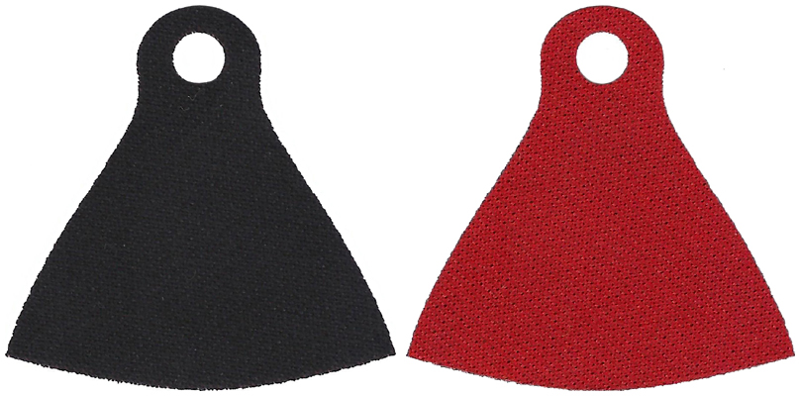 Minifigure Cape Cloth with Single Top Hole - Spongy Stretchable Fabric with Black and Red Sides