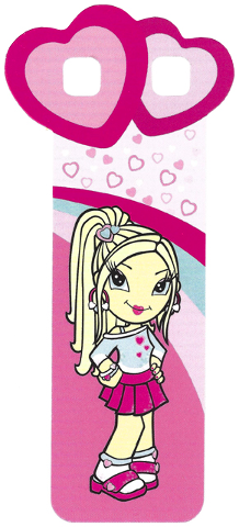 Clikits Paper, Bookmark with 2 Holes with Heart Character and Hearts Pattern