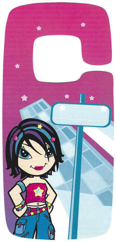 Clikits Paper, Door Hanger with Star Character and Cityscape Pattern