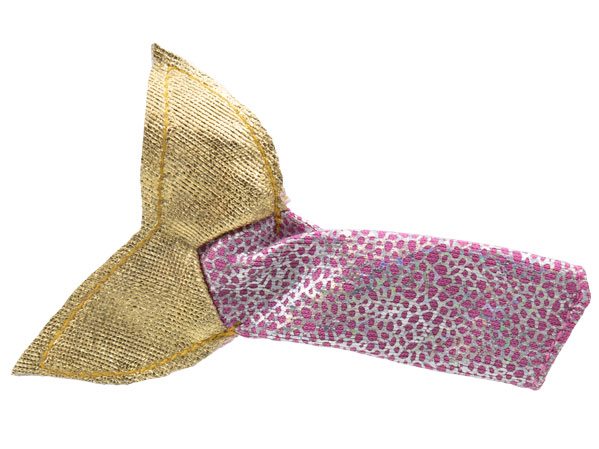 Belville Fishtail for Child with Gold Fins, Dark Pink Spots, Silver Overlay Pattern