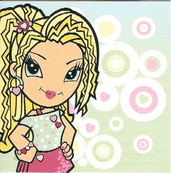 Clikits Frame Insert, Paper 10 x 10 with Heart Character and Circles on Light Green Background Pattern