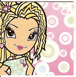 Clikits Frame Insert, Paper 4 x 4 with Heart Character and Circles on Pink Background Pattern