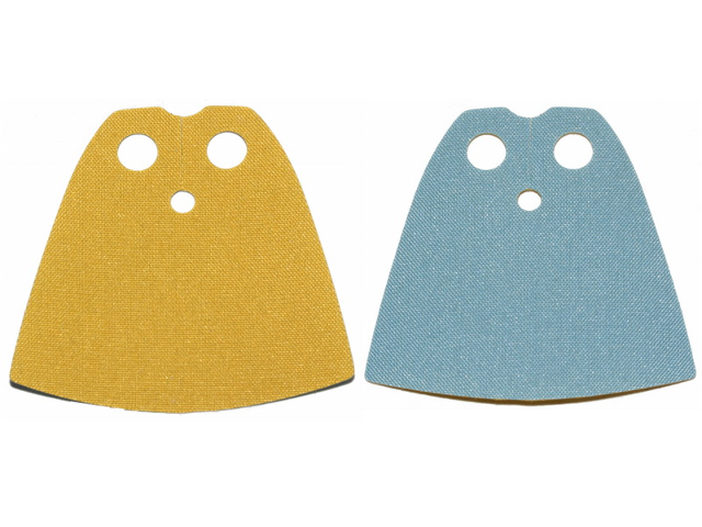 Minifigure Cape Cloth, Standard - Starched Fabric - 3.9cm Height with Yellow and Bright Light Blue Sides