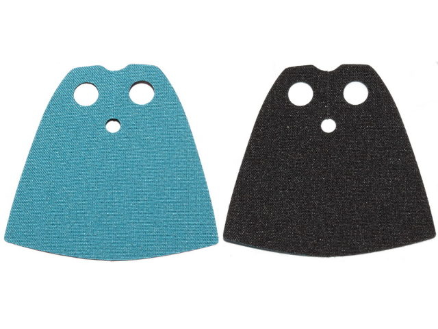 Minifigure Cape Cloth, Standard - Starched Fabric - 3.9cm Height with Dark Azure and Black Sides