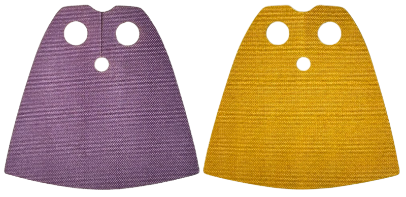 Minifigure Cape Cloth, Standard - Starched Fabric - 3.9cm Height with Medium Lavender and Bright Light Orange Sides