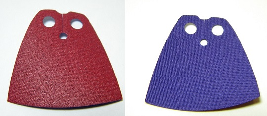 Minifigure Cape Cloth, Standard - Starched Fabric - 4.0cm Height with Dark Red and Dark Purple Sides