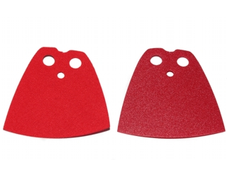 Minifigure Cape Cloth, Standard - Starched Fabric - 4.0cm Height with Red and Dark Red Sides