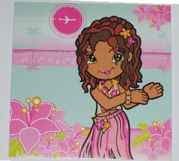 Clikits Frame Insert, Paper 10 x 10 with Daisy Character in Hula Outfit Pattern