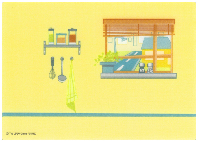 Plastic Part for Set  5940 - Kitchen Backdrop with Shelf, Whisk, Ladle, Towel, and Window with Blinds Pattern