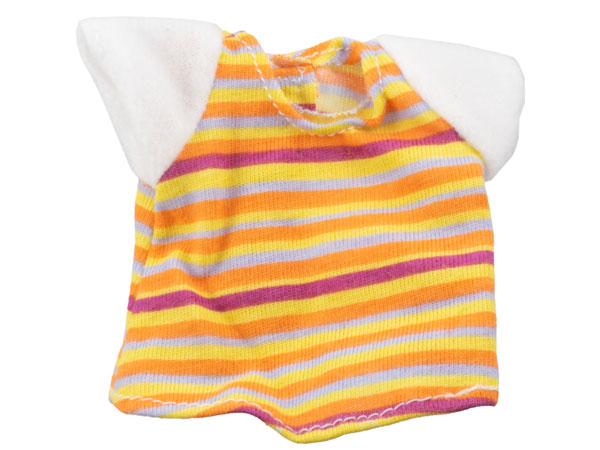 Duplo, Doll Cloth T-Shirt with Horizontal Stripes and White Sleeves Pattern