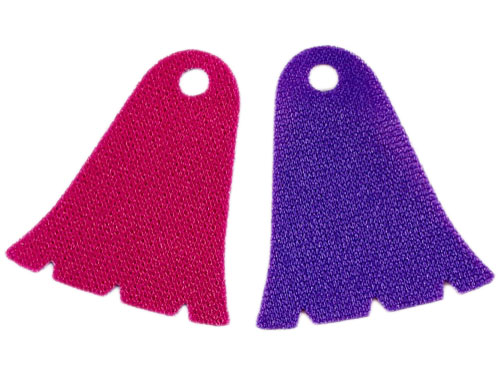 Mini Doll, Cape Cloth, Bell Shaped with 3 Notches, One Side Magenta, One Side Dark Purple