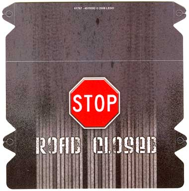 Plastic Ramp Cover with Stop Sign and 'ROAD CLOSED' Pattern (8492)