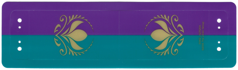 Plastic Canopy with Purple and Dark Turquoise Stripes and Arendelle Crest Flowers Pattern