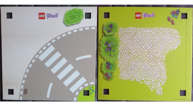 Paper Playmat Friends Heartlake City, Double-Sided, Road Curve with Crosswalk / Grass with Stones