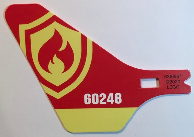 Plastic Tail for Flying Helicopter with '60248' and Fire Logo Pattern