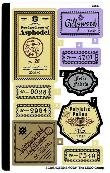 Sticker Sheet for Set 76391 - (80305/6362546)