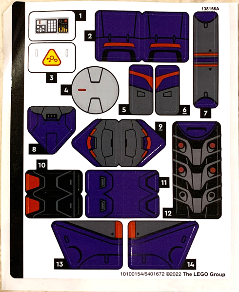 Sticker Sheet for Set 76831 - (10100154/6401672)