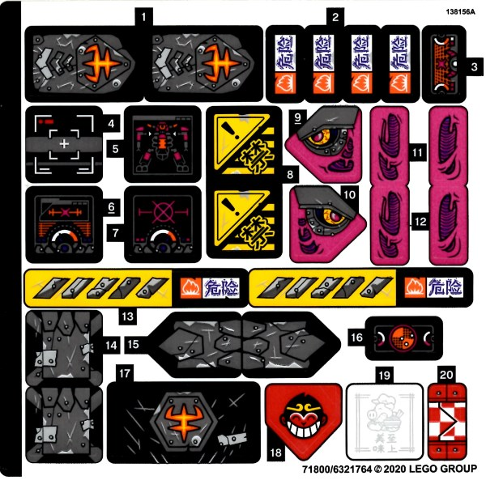 Sticker Sheet for Set 80016, Sheet 1 - (71800/6321764)