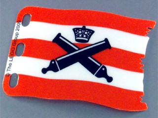 Plastic Flag 7 x 4 with Crossed Cannons over Red Stripes Pattern