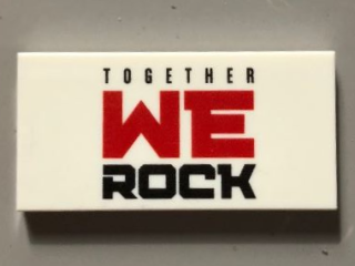 Tile 2 x 4 with 'TOGETHER WE ROCK' Pattern