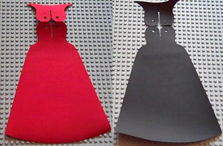 Cloth Cape, Zurg Large Figure Pointed Collar with Red and Black Sides