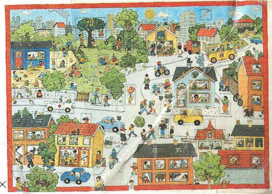 Paper Duplo Playmat for Set 9221 - Town Scene Pattern