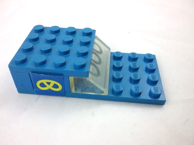 Stickered Assembly 8 x 4 x 1 2/3 with Yellow Pretzel Pattern on Both Sides (Stickers) - Set 361-1 - 1 Plate 4 x 8, 1 Plate 4 x 4, 2 Brick 1 x 2, 1 Brick 1 x 4, 1 Slope 45 2 x 4