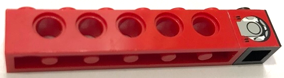 Stickered Assembly 7 x 1 x 1 with Fuel Filler Cap Pattern Model Left Side (Sticker) - Set 8440 - 1 Brick 1 x 1, 1 Technic, Brick 1 x 6 with Holes