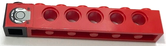 Stickered Assembly 7 x 1 x 1 with Fuel Filler Cap Pattern Model Right Side (Sticker) - Set 8440 - 1 Brick 1 x 1, 1 Technic, Brick 1 x 6 with Holes