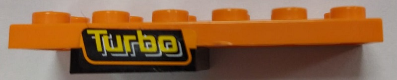 Stickered Assembly 6 x 2 x 2/3 with 'Turbo' Pattern on Both Sides (Stickers) - Set 8641 - 1 Plate 2 x 2, 1 Plate 2 x 6