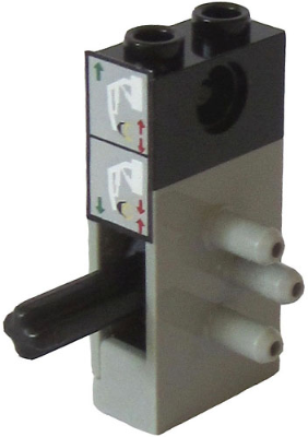 Stickered Assembly 2 x 1 x 3 1/3 with Grabber Lever Control Pattern (Sticker) - Set 8868 - 1 Pneumatic Switch with Top Studs, 1 Technic, Brick 1 x 2 with Hole