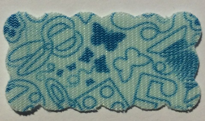 Cloth Sewing, Rectangular, Scalloped Edges, Stars and Butterflies Pattern