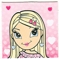 Clikits Frame Insert, Paper 4 x 4 with Heart Character on Pink Gradient Background Pattern