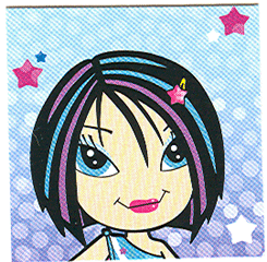 Clikits Frame Insert, Paper 4 x 4 with Star Character on Blue Gradient Background Pattern