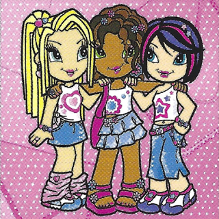 Clikits Frame Insert, Paper 4 x 4 with Heart, Daisy, and Star Characters on Pink Background Pattern